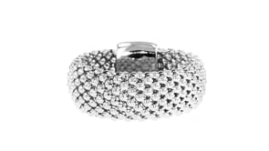 Italian Sterling Silver Flat Popcorn-Link Ring
