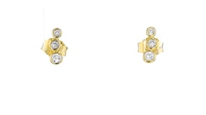 .15 ct. t.w. Bezel-Set Lab-Grown Diamond Trio Earrings in 18kt Gold Over Sterling