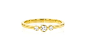 .10 ct. t.w. Bezel-Set Lab-Grown Diamond Ring in 18kt Gold Over Sterling