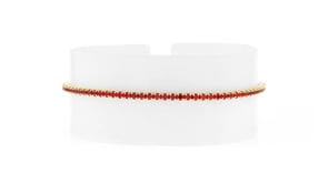 3.20 ct. t.w. Lab-Grown Ruby Tennis Bracelet in 18kt Gold Over Sterling