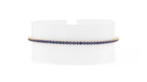 3.20 ct. t.w. Lab-Grown Sapphire Tennis Bracelet in 18kt Gold Over Sterling
