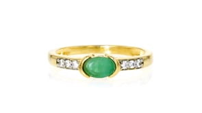 .40 Carat Emerald and .10 ct. t.w. White Zircon Ring in 18kt Gold Over Sterling