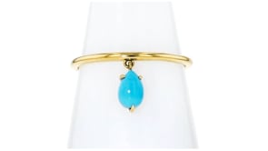 Turquoise Charm Ring in 10kt Yellow Gold