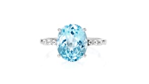 4.40 Carat Sky Blue Topaz Ring with .10 ct. t.w. White Topaz in Sterling Silver