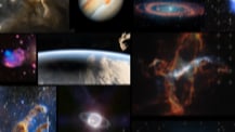 Freeze-frame from video, showing a telescope image of the galactic plane.