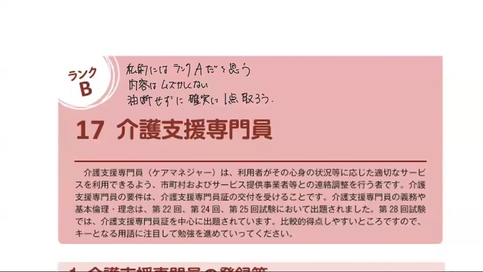 17章　介護支援専門員の授業画面