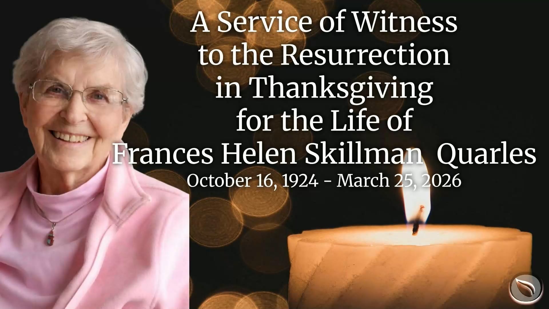 5-24-2026: Memorial Service for Frances Quarles