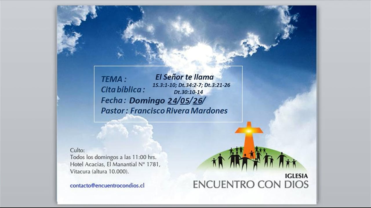 El Señor te llama. Pastor Francisco J. Rivera Mardones.
