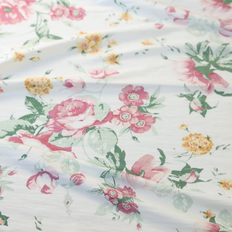 Vidéo: Jersey viscose & élasthanne - Fleurs poudrées