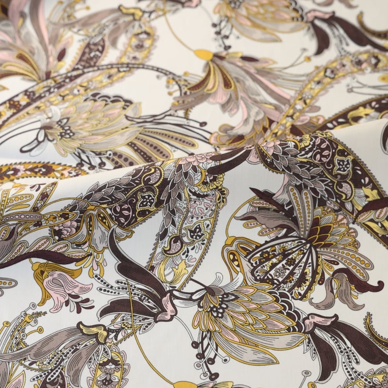 Vidéo: Popeline 100% coton – Cachemire floral ocre