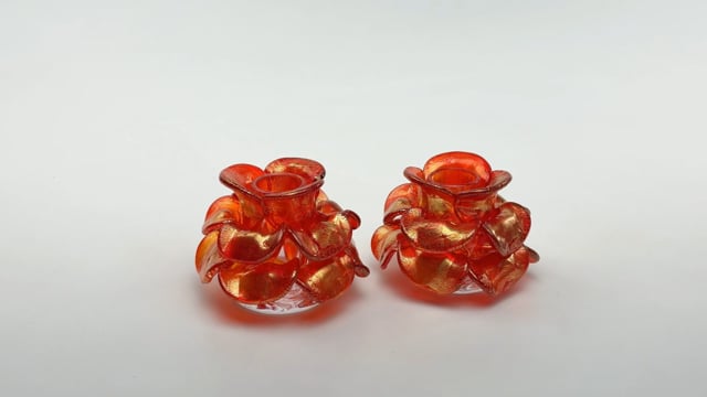 Castiçal de Rosas com Ouro