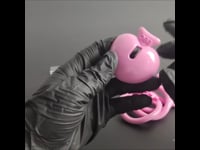 Heart BDSM Chastity Cage: Pink/Black BBC for Male Restraint