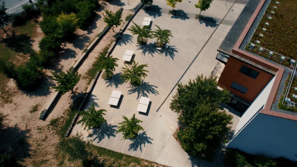 La cour Oasis du collège Stephen Hawking après désimperméabilisation