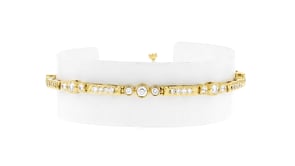 2.00 ct. t.w. Bezel-Set Lab-Grown Diamond Bar Bracelet in 18kt Gold Over Sterling