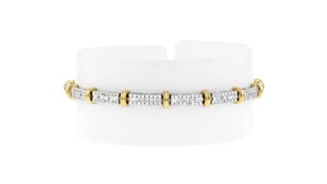 2.00 ct. t.w. Lab-Grown Diamond Bar Bracelet in Sterling Silver and 18kt Gold Over Sterling