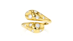 .50 ct. t.w. Lab-Grown Diamond Bypass Ring in 18kt Gold Over Sterling