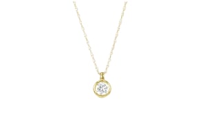 .25 Carat Bezel-Set Lab-Grown Diamond Solitaire Necklace in 10kt Yellow Gold