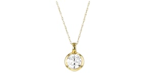1.00 Carat Bezel-Set Lab-Grown Diamond Solitaire Necklace in 10kt Yellow Gold