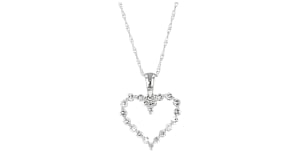 .25 ct. t.w. Lab-Grown Diamond Heart Pendant Necklace in 10kt White Gold