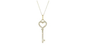 .20 ct. t.w. Lab-Grown Diamond Key Pendant Necklace in 10kt Yellow Gold