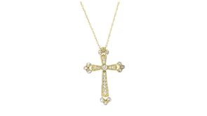 .20 ct. t.w. Lab-Grown Diamond Cross Pendant Necklace in 10kt Yellow Gold