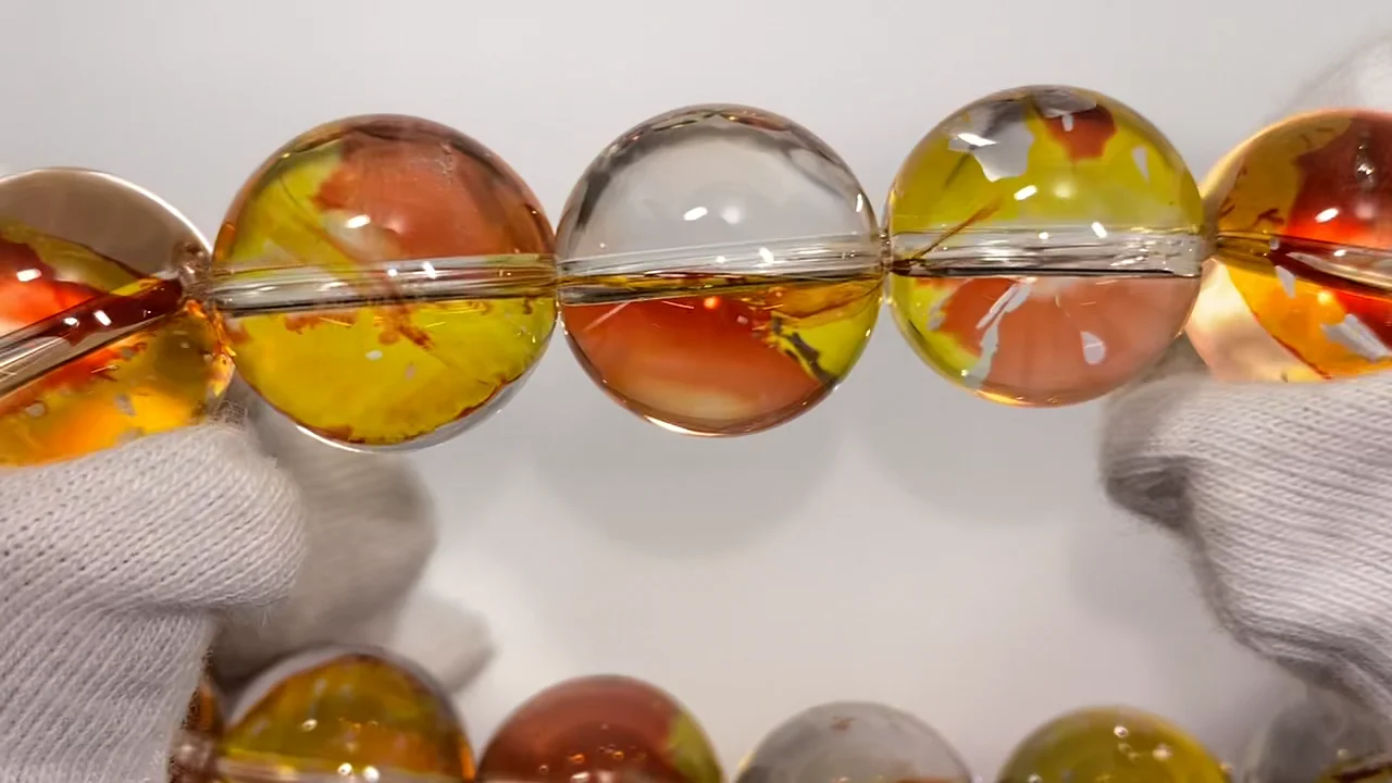 オーロラクォーツ ラウンド15mm 1連(ブレスレット) NO.7【1点もの