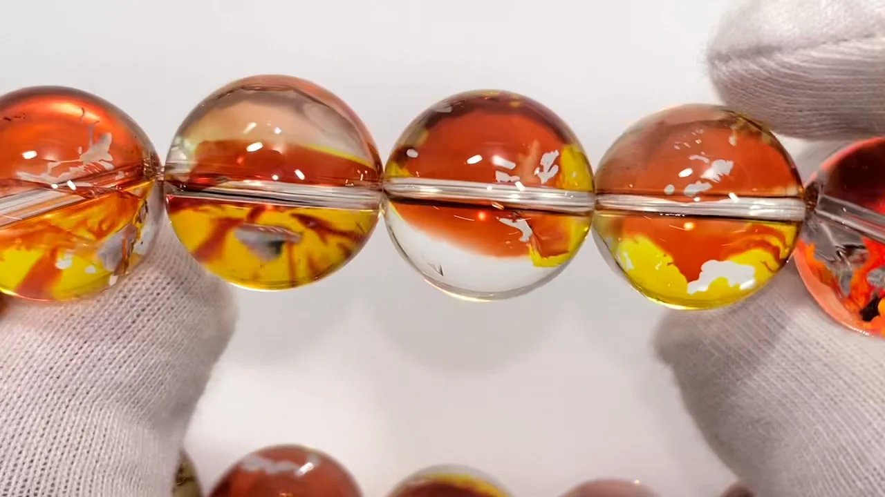 オーロラクォーツ ラウンド15.5mm 1連(ブレスレット) NO.10【1点もの 