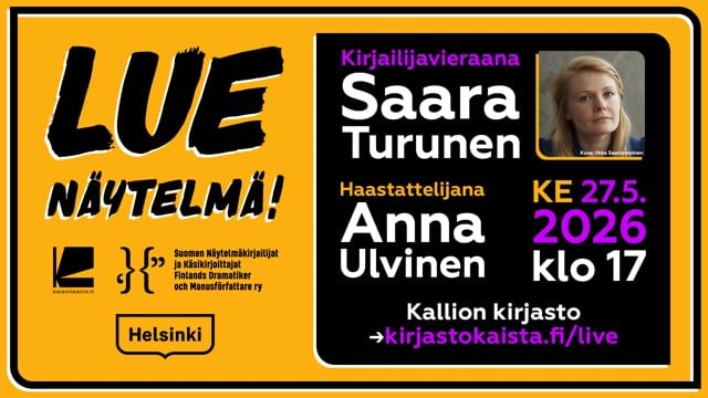 Lue näytelmä! – vieraana Saara Turunen