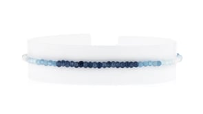 Moonstone, 7.00 ct. t.w. Aquamarine and 7.00 ct. t.w. Blue Quartz Bead Anklet with 18kt Gold Over Sterling