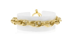 14kt Yellow Gold-Plated Multi-Link Toggle Bracelet