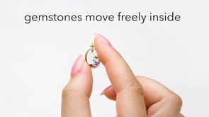 .69 ct. t.w. Multi-Gemstone Oval Glass Charm in 18kt Gold Over Sterling