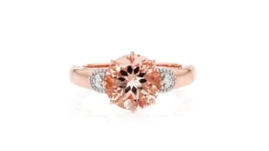 3.40 Carat Morganite Ring with Diamonds in 14kt Two-Tone Gold