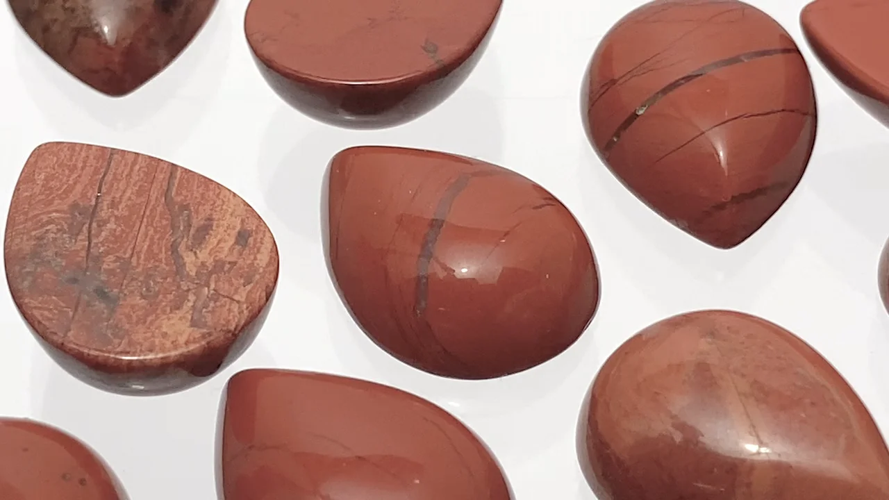 レッドジャスパー ペアシェイプ カボション18×13mm 2個｜天然石ビーズ