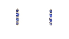 2.70 ct. t.w. Sapphire Inside-Outside Hoop Earrings with .15 ct. t.w. Diamonds in 14kt Yellow Gold