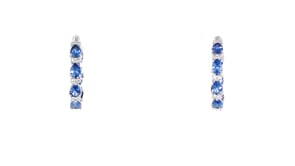 2.60 ct. t.w. Sapphire Inside-Outside Hoop Earrings with .15 ct. t.w. Diamonds in 14kt White Gold