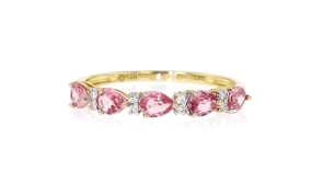 1.00 ct. t.w. Pink Sapphire Ring with Diamonds in 14kt Yellow Gold