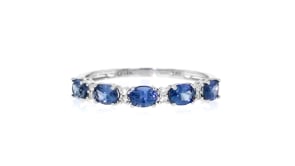 1.00 ct. t.w. Sapphire Ring with Diamonds in 14kt White Gold