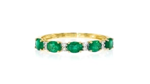 .80 ct. t.w. Emerald Ring with Diamonds in 14kt Yellow Gold