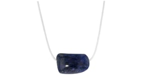 70.00 Carat Sapphire Bead Necklace with Adjustable White Leather Cord