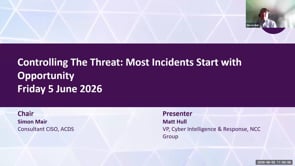 SASIG Webinar - Controlling The Threat: Most Incidents Start with Opportunity  2026-06-05 10:00:01