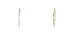 .33 ct. t.w. Diamond and 18kt Gold Over Sterling Beaded Reversible Hoop Earrings