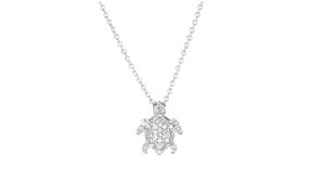 .10 ct. t.w. Diamond Turtle Pendant Necklace in Sterling Silver