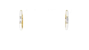 White Enamel Hoop Earrings with Diamonds in 18kt Gold Over Sterling