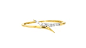 Diamond Bypass Ring in 18kt Gold Over Sterling