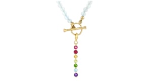 .70 ct. t.w. Multi-Gemstone Charm in 18kt Gold Over Sterling