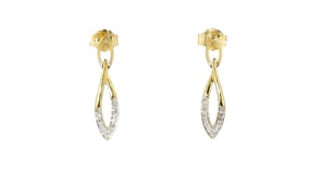 Diamond Teardrop Earrings in 18kt Gold Over Sterling