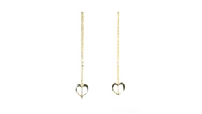 Italian 10kt Yellow Gold Heart Threader Earrings