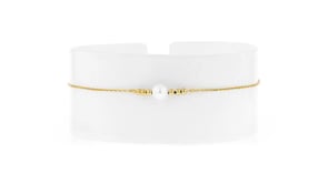Italian 4.5mm Cultured Pearl and Bead Bracelet in 14kt Yellow Gold