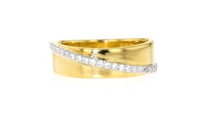 .20 ct. t.w. Lab-Grown Diamond Diagonal Stripe Ring in 18kt Gold Over Sterling