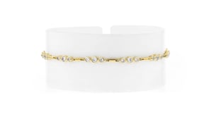 1.00 ct. t.w. Bezel-Set Lab-Grown Diamond Station Bracelet in 18kt Gold Over Sterling
